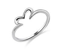 Silver Ring Half Heart NSR-209